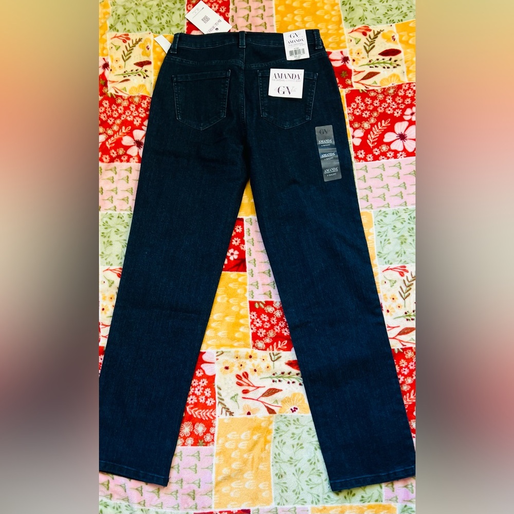 ❤️NWT Gloria Vanderbilt Amanda Slimming Jeans Size 4S dark blue color - Picture 4 of 4